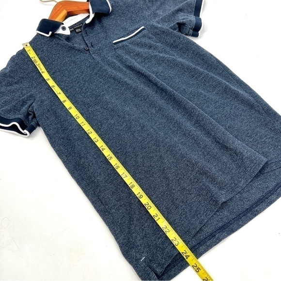 C&A PREMIUM Boy's Blue Two-Tone Short Sleeve Polo Top w/ Pocket Size 13-14Y - Picture 7 of 9